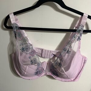 💜 42DDD Adore me  Sheer Floral Pink Bra